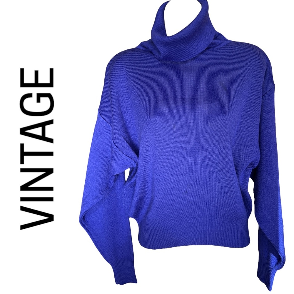 80s OBERMEYER Ski Turtleneck Sweater Raglan Sleeve Purple Aprés Ski Vintage Warm